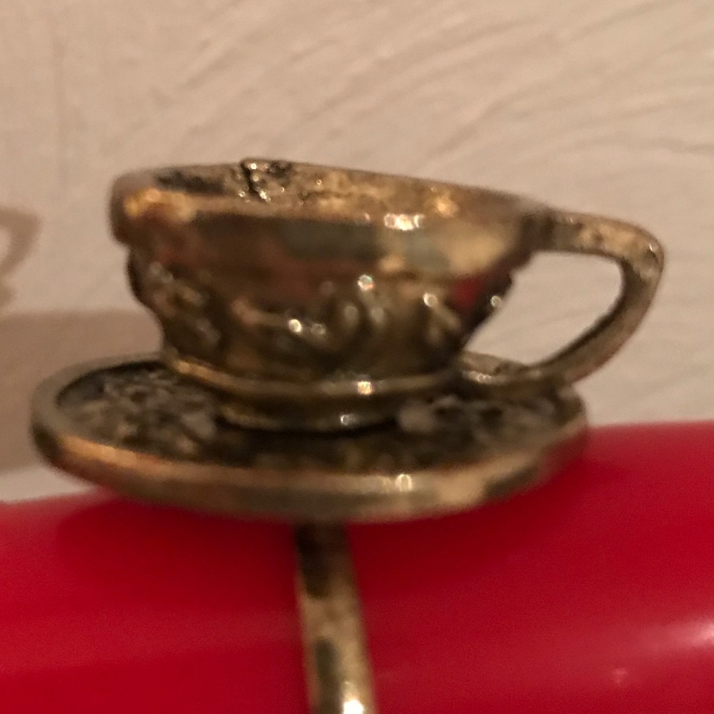 Coffee cup ring Sz 7 adjustable